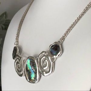 Abalone Shell Necklace Silver